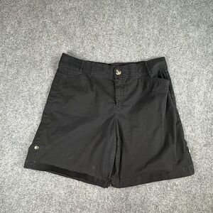 Khakis & Co Shorts Women 14 Black Roll Tab‎ Utilitycore Casual Preppy Minimalist